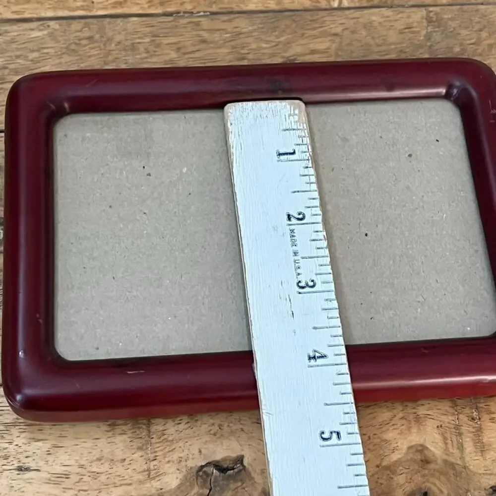 Vintage Cherry Stained Mahogany Wood Picture Frame 6x4 Rounded Corners MCM